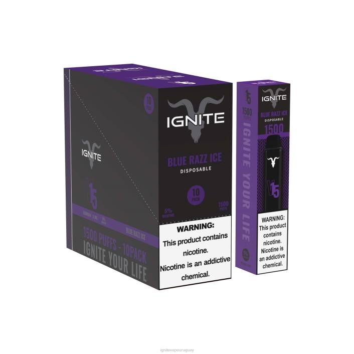 hielo azul IGNITE V15 paquete de 10 bolígrafos vaporizadores - IGNITE pod sabores PZ6T96