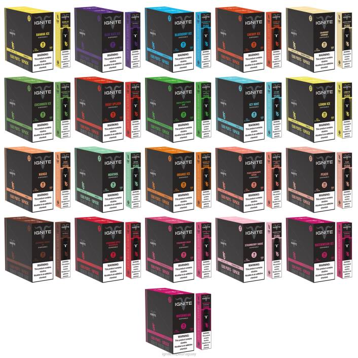 hielo azul IGNITE V15 paquete de 10 bolígrafos vaporizadores - IGNITE pod sabores PZ6T96