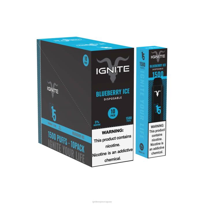 hielo de arándanos IGNITE V15 paquete de 10 bolígrafos vaporizadores - IGNITE tobacco sabor PZ6T97