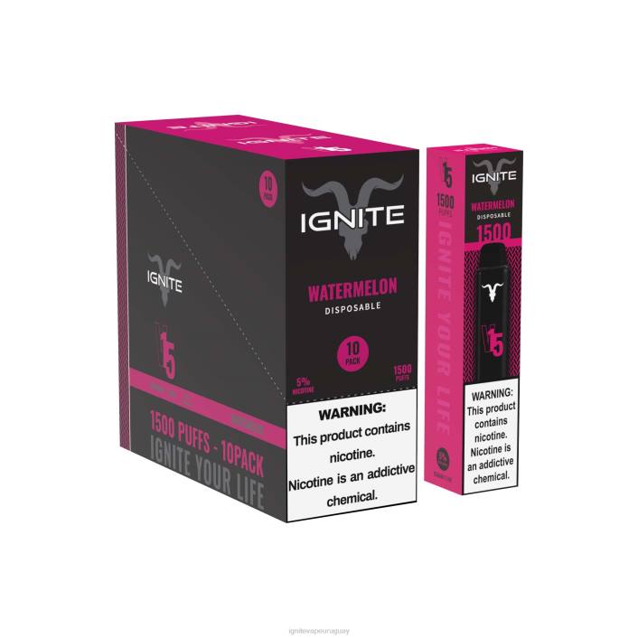hielo de sandia IGNITE V15 paquete de 10 bolígrafos vaporizadores - IGNITE pod sabores PZ6T106