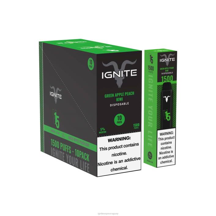 manzana verde melocotón kiwi IGNITE V15 paquete de 10 bolígrafos vaporizadores - best IGNITE flavors PZ6T101