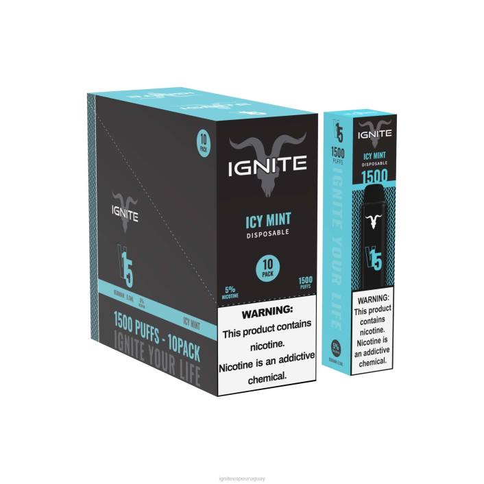 menta helada IGNITE V15 paquete de 10 bolígrafos vaporizadores - IGNITE vapes for sale PZ6T102