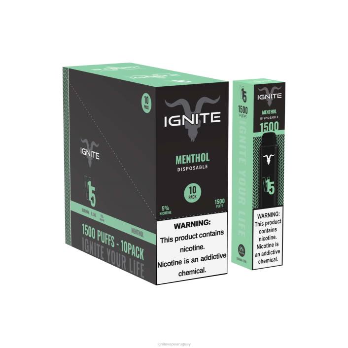 mentol IGNITE V15 paquete de 10 bolígrafos vaporizadores - IGNITE vape Uruguay PZ6T103