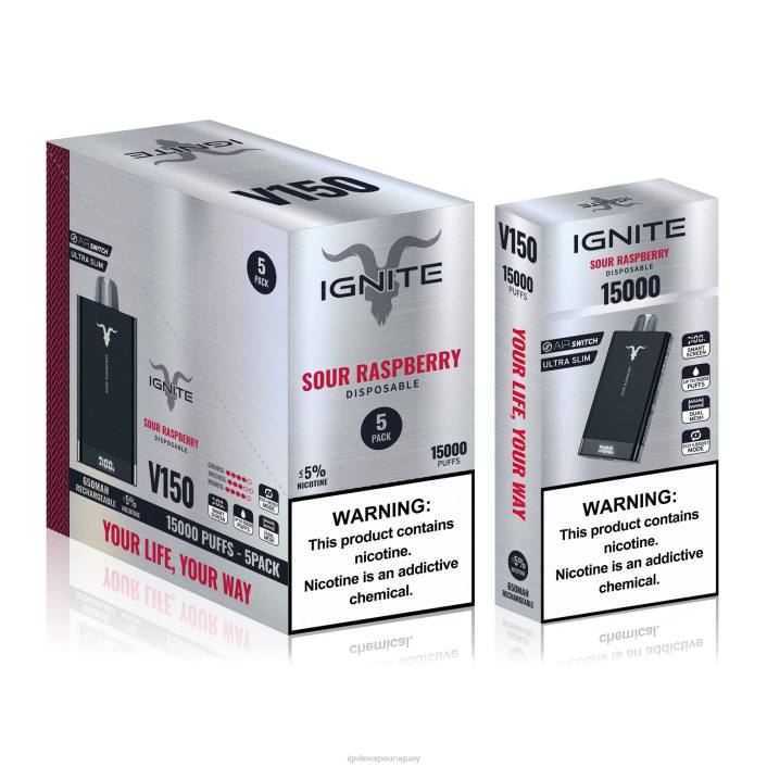 frambuesa agria IGNITE V150 paquete de 5 bolígrafos vaporizadores - IGNITE pods for sale PZ6T90