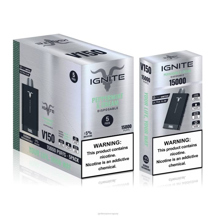 menta y crema IGNITE V150 paquete de 5 bolígrafos vaporizadores - IGNITE vaporizador PZ6T88