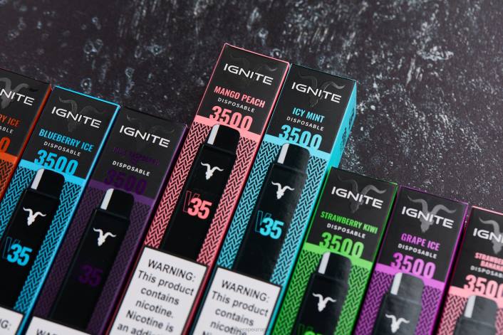 hielo de arándanos IGNITE V35 paquete de 10 bolígrafos vaporizadores - IGNITE vape and tobacco PZ6T119