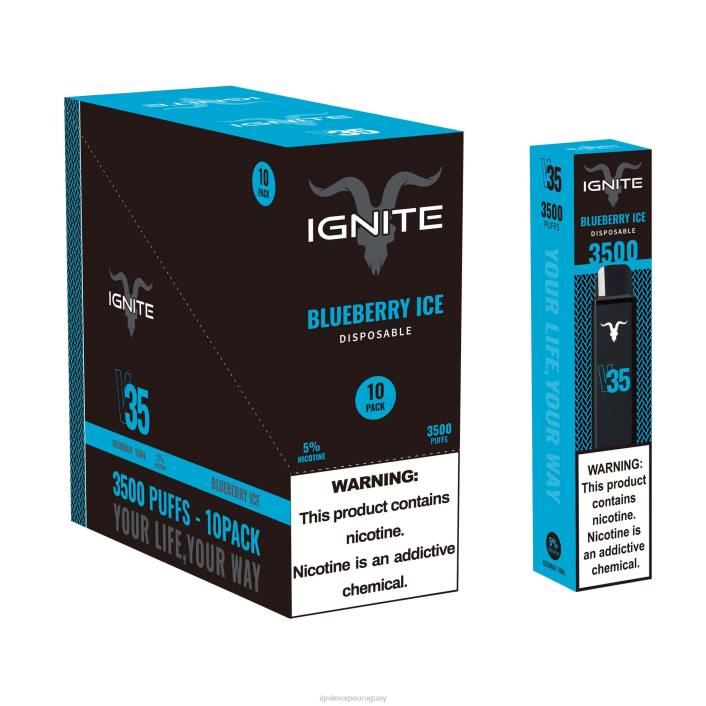 hielo de plátano IGNITE V35 paquete de 10 bolígrafos vaporizadores - IGNITE pod sabores PZ6T16