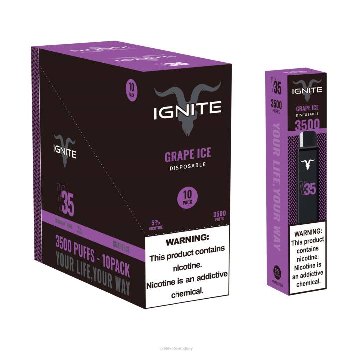 hielo de uva IGNITE V35 paquete de 10 bolígrafos vaporizadores - IGNITE vapes for sale PZ6T122