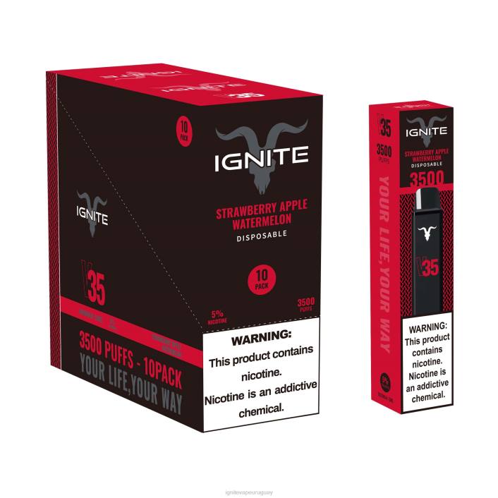 sandía manzana fresa IGNITE V35 paquete de 10 bolígrafos vaporizadores - IGNITE pod sabores PZ6T126