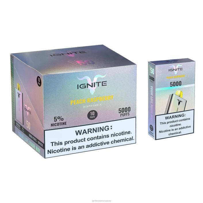 frambuesa durazno IGNITE V50 paquete de 10 bolígrafos vaporizadores - IGNITE tobacco sabor PZ6T147