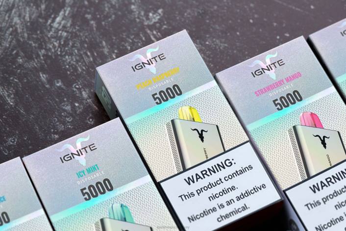 frambuesa durazno IGNITE V50 paquete de 10 bolígrafos vaporizadores - IGNITE tobacco sabor PZ6T147