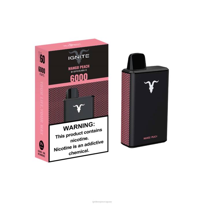 durazno mango IGNITE V60 pluma vaporizador - IGNITE Uruguay PZ6T34