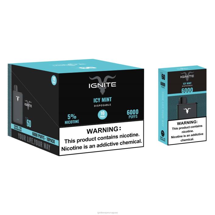 menta helada IGNITE V60 paquete de 10 bolígrafos vaporizadores - IGNITE pods for sale PZ6T20
