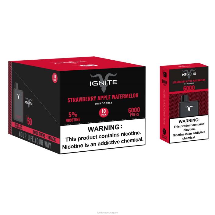 sandía manzana fresa IGNITE V60 paquete de 10 bolígrafos vaporizadores - IGNITE vape precio PZ6T25