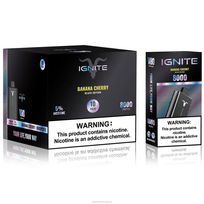 cereza de plátano IGNITE V80 paquete de 10 bolígrafos vaporizadores - IGNITE pod sabores PZ6T6